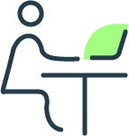 Logo Puesto de trabajo seguro azul